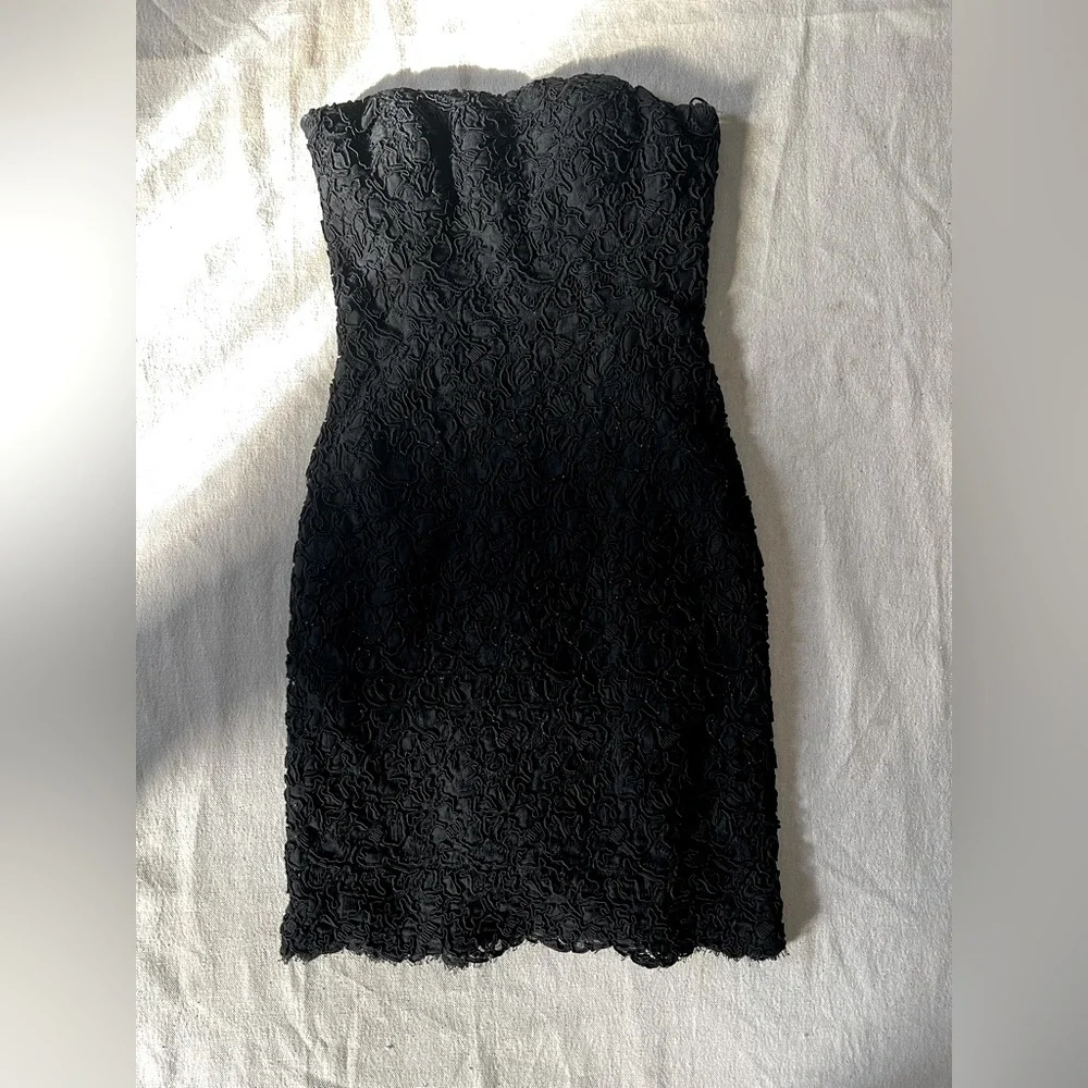 Lillie Rubin 1990s Black Mini Dress - Picture 1 of 11
